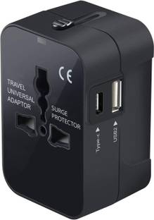 Jihaan Primium USB C / Type C to USB International Travel Adapter Outlet USB Adaptor Worldwide Adaptor