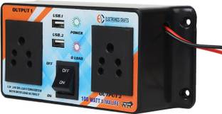 Electronics Crafts 12 24 to 220 volt 100 watt dc to ac converter with Dual usb Worldwide Adaptor