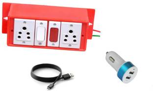 ERHIndia 50 Watt Mini 12v DC to AC Converter Including Mobile Charging DATA Cable Worldwide Adaptor