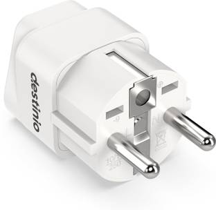 Destinio India to Europe Type E/F Plug 1-Socket Universal Travel Adapter Worldwide Adaptor