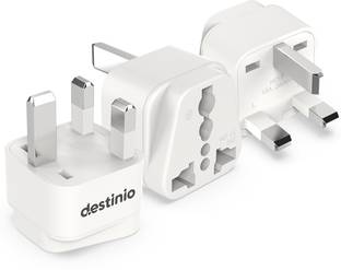 Destinio India to UK Plug Adapter - Type G plug adapter, 2-Socket, Pack of 3 Worldwide Adaptor