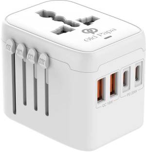 OLD PAPA Universal Travel Plug 5 in 1 PD20W Fast Charging International Converter Worldwide Adaptor