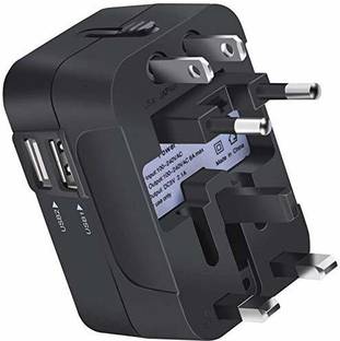 Jihaan Dual USB Universal International All in One Worldwide Travel Adapter USB 2.1A Worldwide Adaptor