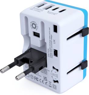 Jihaan Universal Travel Adapter with (2 Type C+ 2 USB Ports) & AC Outlet Worldwide Adaptor