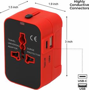 Jihaan Type-c usb All in One Worldwide Travel Multi Plug Adapter cable &Wall Charger Worldwide Adaptor
