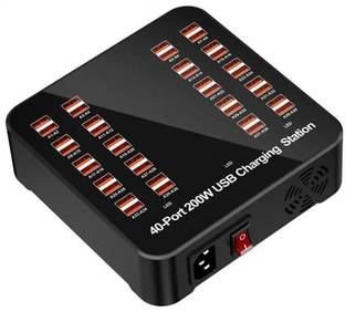 coolcold 40 Port,200W USB Charging Station,Home Desktop USB Fast Charger for multipurpose Worldwide Adaptor