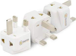 Destinio India to UK Plug Adapter - Type G plug adapter, 2-Socket, Pack of 3 Worldwide Adaptor