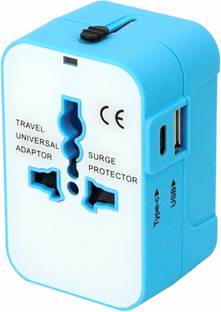 Jihaan Type-c usbNew High Speed Wall Charger Dual USB MultiPlug Adapter Worldwide Adaptor