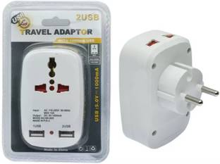 Wifton EU plug adapter with double USB two plugs to one plug DC5V1A-X2 Worldwide Adaptor
