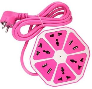 Yoto Hexagon Socket Extension board 4 Socket 3Pin + 4 Socket USB Worldwide Adaptor