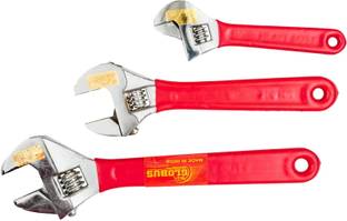 Globus 738 Adjustable Wrench/Spanner(6"/150MM)(8'/200MM)(10"/250MM) & SOFT GRIP Single Sided Pipe Wrench