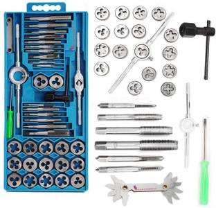 ARUDIP Tap and Die Set 40 Pcs Carbon Steel Milling Threading Tool Kit Standard Screwdriver Set