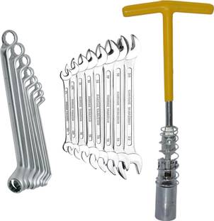 Digital Craft 16MM Sprak Plug Wrench,8Pc Double Open Spanner Set,8Pc Ring Spanner Set Smooth Plug Extraction with a Rugged, Long-Lasting Automotive Tool Single Sided T Type Wrench
