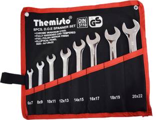 tHemiStO TH-T18 Chromium-Vanadium Elliptical Mirror Polished Double Sided Open End Wrench