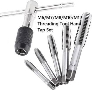 REIOENT High Quality 6 PCS Adjustable Metric T-Handle Tap Wrench Set M6/M7/M8/M10/M12 Single Sided T Type Wrench