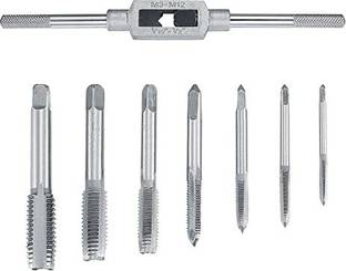 kavyatoolpower M3-M12 Tap Wrench Drill Set Hand Tapping Tools Metric Screw Thread Tap Set with Metric Thread Insert Screw Taps Single Sided Speed Wrench