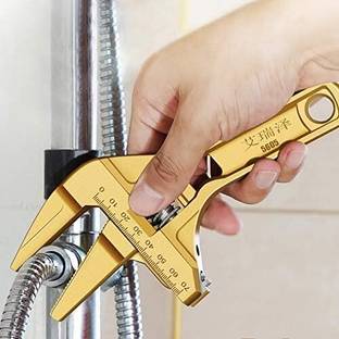 WROPZO Adjustable Pipe Wrench, Multi-Function Plumbing Hand Tool Universal Spanner Adjustable Pipe Wrench, Multi-Function Plumbing Hand Tool Universal Spanner Single Sided Pipe Wrench