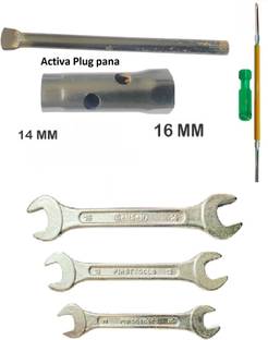 GrabMoor A-1C Activa Plug Spanner 14X16, 2in1 Screwdriver, 10X11 12X13 14X15 Spanner Multi-purose Scooty tool kit for All Scooty Double Sided Open End Wrench