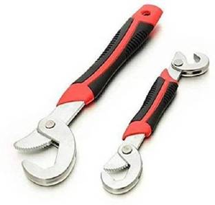 SEYBIT 2Pcs Multi-Function Universal Quick Snap N Grip Adjustable Set (Red & Black) 2 Pc Double Sided Adjustable Wrench Set / Snap N Grip Double Sided Speed Wrench Double Sided Speed Wrench