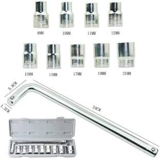 AVENUE 10Pcs Hex Socket Wrench Spanner Tool Goti Set for Automobiles/Bike/Car Repair BB 10 Pieces Hand Tools Wrench Set Spanner Set Tool Kit Socket Set Single Sided Combination Wrench