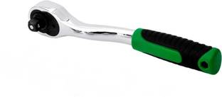 High Q QUICK RELEASE 1/4 INCH DRIVER CURVED RATCHET HANDLE OR WRENCH SINGLE SIDED 5 INCH LONG CURVED RACHET HANDLE WITH 72 TEETHS Single Sided Rachet Wrench