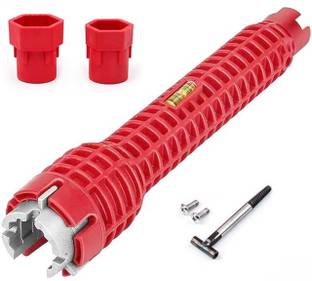 AS TOOL CENTER Tap Spanner Basin Wrench, 8-in-1 Faucet and Sink Wrench Tool, Double Head Sink Installer Tool Single Sided Open End Wrench