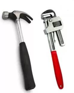 Exotic Arcade Combo of Pipe Wrench 10 Inch and Steel Pipe Claw Hammer || Heavy Duty Hand Tool Kit || Single Sided Pipe Wrench