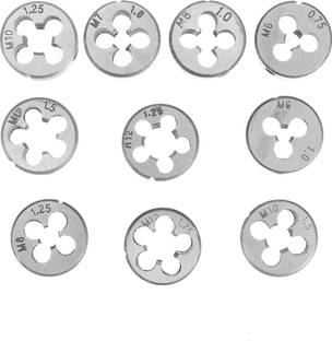 uptodateprouducts 10pcs/set metric circular die set M6 M8 M10 M12 wrench Hss Circular Die Die for screw tap suits Double Sided Speciality