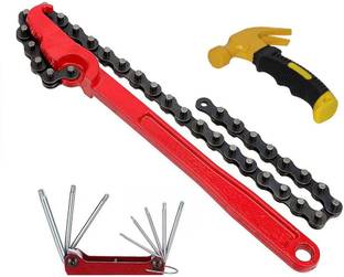 Digital Craft 3Item Oil Filter Key Chain9"Chain Wrench Folding Trox Allen Key Mini Hammer Single Sided Speciality