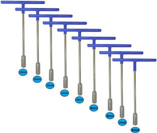 Inditrust T Spanner/Socket set Pack of 9 pcs Size- 6mm to 14mm Single Sided T Type Wrench