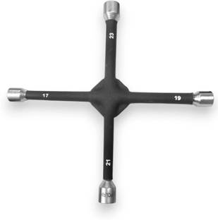 POLAX Cross Wheel Spanner 17x19-21x23 mm socket Car Wheel Nut / Cross Rim Wrench Double Sided Lug Wrench