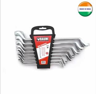 Baum ART-23E/8M RING SPANNER SET 8PCS PLASTIC RACK PACKING BAUM RING SPANNER SET 8PCS PLASTIC RACK PACKING Double Sided Combination Wrench