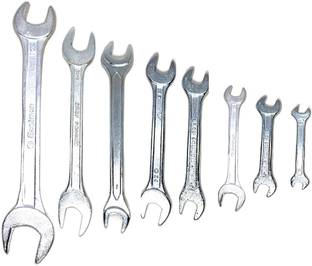 Rizmeg Double Ended Drop Forged Open-End Spanner Set 8 Wrenches for Bicycle & Multi-Purpose Use Double Sided Open End Wrench