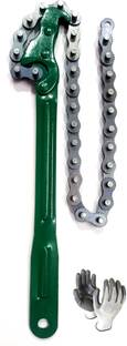 Mass Pro 12" Inch Heavy-Duty Ratcheting Chain Wrench Oil Filter Tool Pipe Fittings Tools MP Single Sided Speciality