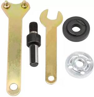 Jai Shree Balaji 10mm Shank Arbor Mandrel Drill Variable Angle Grinder Adapter Connecting Rod Round Handle Converter Set for Grinder Cut Off Wheels Disc Single Sided Open End Wrench