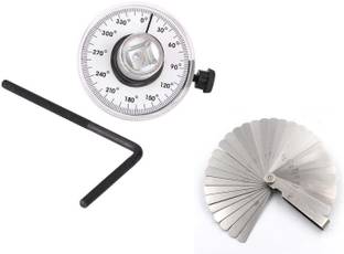 Mass Pro 1/2 inch Drive Torque Angle Gauge Scale Meter Angle Rotation Measure Wrench With Feeler Gauge Double Sided Rachet Wrench