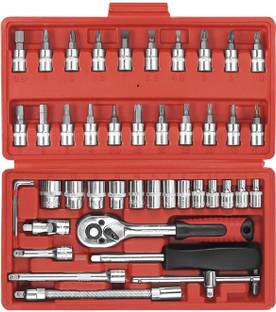 toolskart 46 In 1 Pc Hand Tool Kit Wrench Set Multi Purpose Combination Tool 46Pc ToolKit Double Sided Combination Wrench