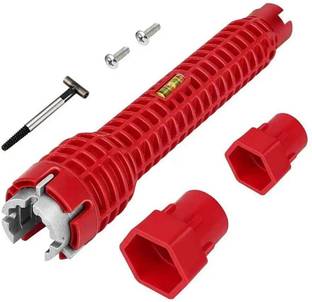 Helmik Sink Wrench | Water Pipe, Sink, Faucet Installer Wrench Tool | 8 in 1 Plumbing Tool for Basin, Toilet, Bathroom, Pipe and Kitchen Double Sided Speciality
