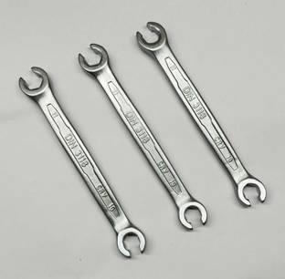 4MECH 10x11 mm Heavy Duty Hardened and Tempered Double Sided Flare Spanner(Pack of 3) 10x11 mm Heavy Duty Hardened and Tempered Double Sided Flare Spanner(Pack of 3) Double Sided Open End Wrench