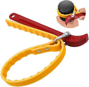 PRECISTO 9" Belt Type Oil Filter Wrench Auto Tool Engine Box Spanner 9"inch Belt Wrench Oil Filter Puller Spanner Oil Filter Cartridge opener Tool Single Sided Open End Wrench