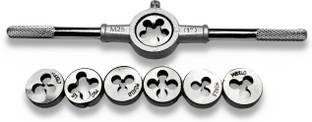 ZIODIC 8pcs Tap Wrench Die Set Twist Suit Support Tap Wrench Die Set Twist Suit Support Inside Chip Removal for Hand/Machine Use Double Sided Combination Wrench