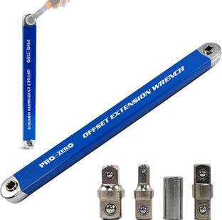 BAWALY Offset Extension 15-Inch Impact Socket Wrench Tool with 3 Psc Square Adapters Cordless Impact Wrench