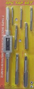 PKT 8Pcs Tap Wrench Set, Metric Tap Set M3 M4 M5 M6 M8 M10 M12 with Adjustable Tap Wrench Hardware Tool 1/16-1/2 Inch Single Sided Speciality Single Sided Speciality