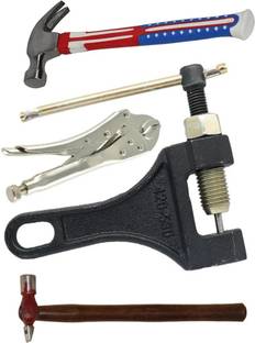 Digital Craft Combo of 4 Items Bicycle Chain Pin Remover Bike Link Breaker Splitter MTB Cycle Repair Tool Bicycle Chain Puller Link Extractor Cycling Repair with Lock Plier Hammer & Hammer 2 Single Sided Speciality