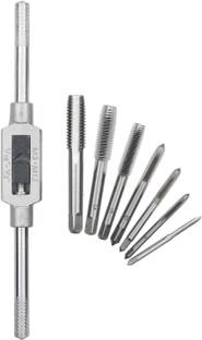 uptodateprouducts 8Pcs Tap Wrench Set, Metric Tap Set M3 M4 M5 M6 M8 M10 M12 with Adjustable Tap Reamer Wrench Hardware Tool 1/16-1/2 Inch Single Sided Speciality