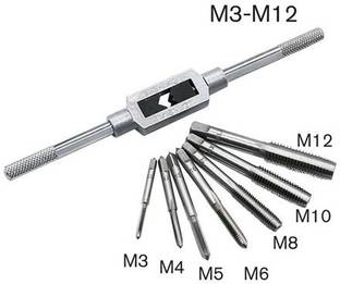 AS TOOL CENTER 7PCS M3-M12 Tap Set Small Tap Twisted Hand Tools Screw efficiency of processing thread, a necessary tool for hand tapping operation Double Sided Combination Wrench