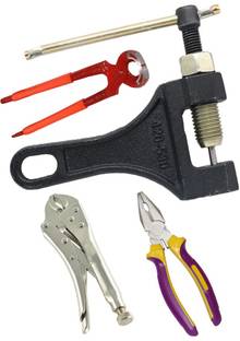 Digital Craft Combo of 4 Items Bicycle Chain Pin Remover Bike Link Breaker Splitter MTB Cycle Repair Tool Bicycle Chain Puller Link Extractor Cycling Repair with Lock Plier Plier & Top Cutter Single Sided Speciality