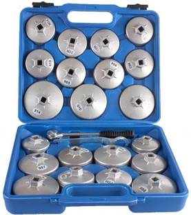 Digital Craft 23pcs Aluminum Alloy Cup Type Oil Filter Cap Wrench Socket Removal Tool Set 1/2' Single Sided Speciality
