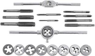 uptodatetools 20 PCS Tap and Die Set - Metric Size M3, M4, M5, 20 Pcs Metric Tap & Die Set M3 to M12 Single Sided T Type Wrench