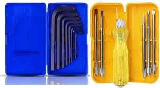 Kiesh AKSDS1 9 Pcs Allen Key Kit For Bike/Cycle/Guitar with 5 Pcs Screwdriver Set Allen Key Set